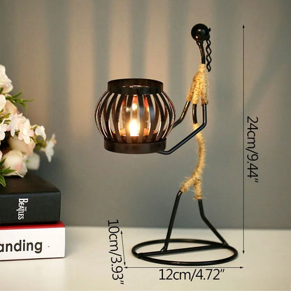 Nordic Metal Abstract Character Candle Holder