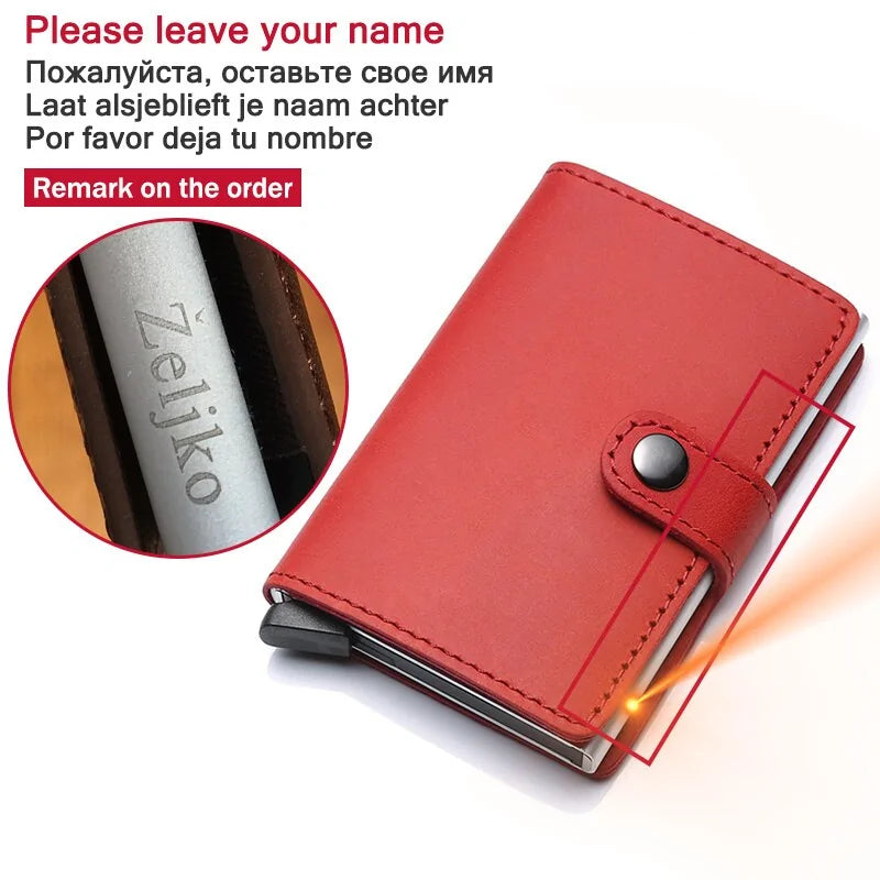 RFID Blocking Men Wallet ID Card Holder