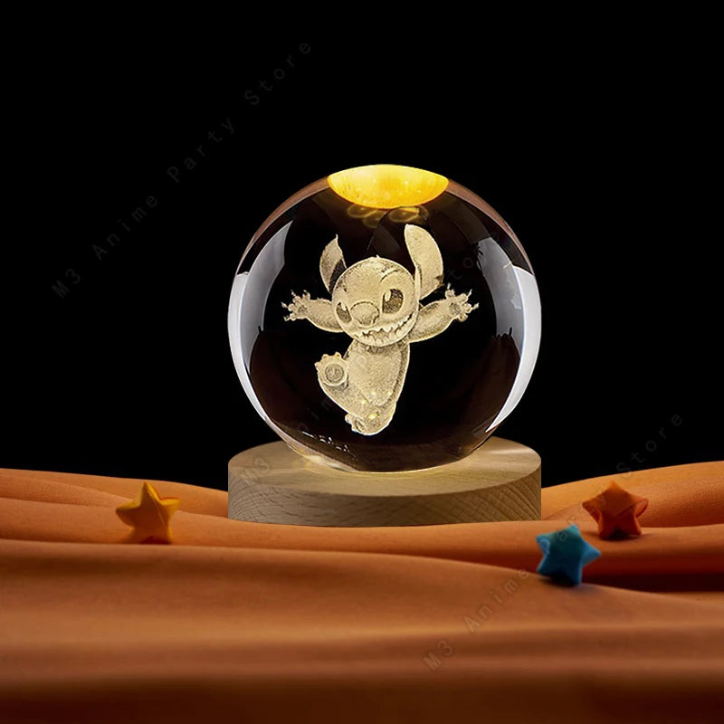 Lilo and Stitch 3D Crystal Ball Lamp LED Luminous Crystal Ball