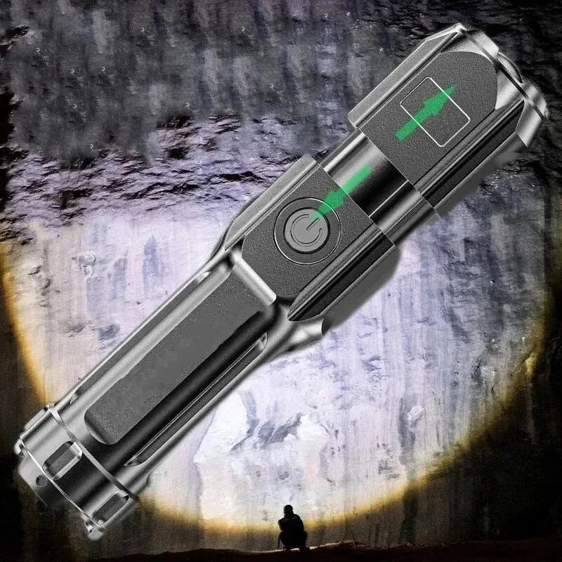 Rechargeable LED Torch Waterproof Camping Fishing Flashlight