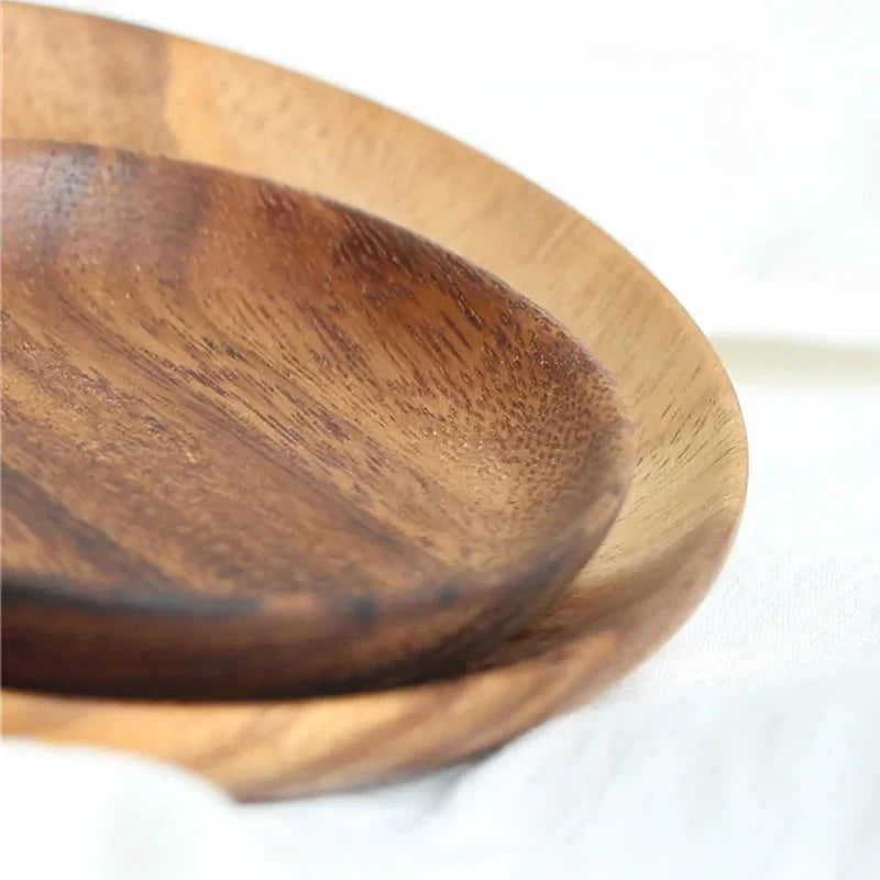 Solid Wood Round Plate