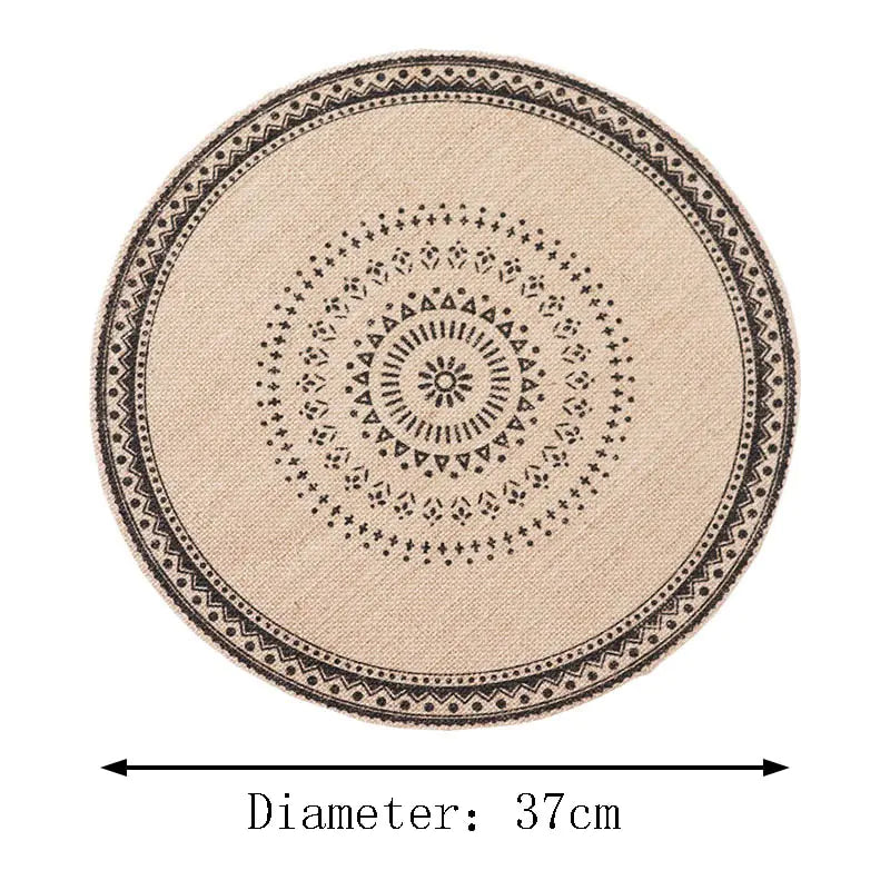 Nordic Style Round Embroidery Placemat Set