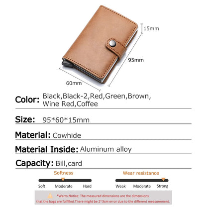 RFID Blocking Men Wallet ID Card Holder